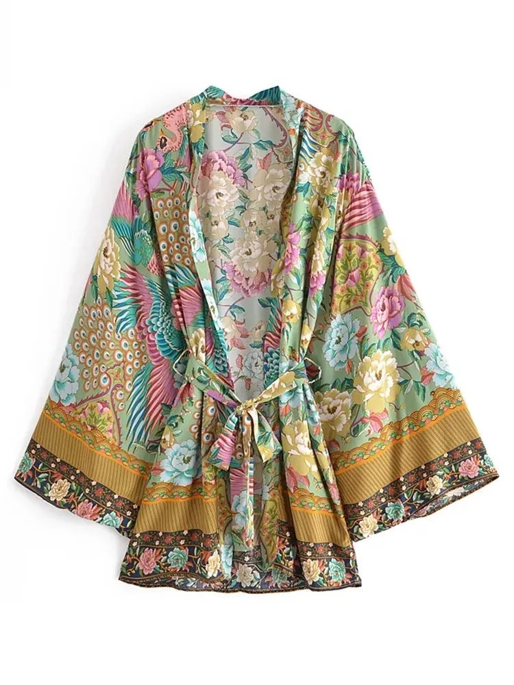 Short Kimono Mistic Peacock Green