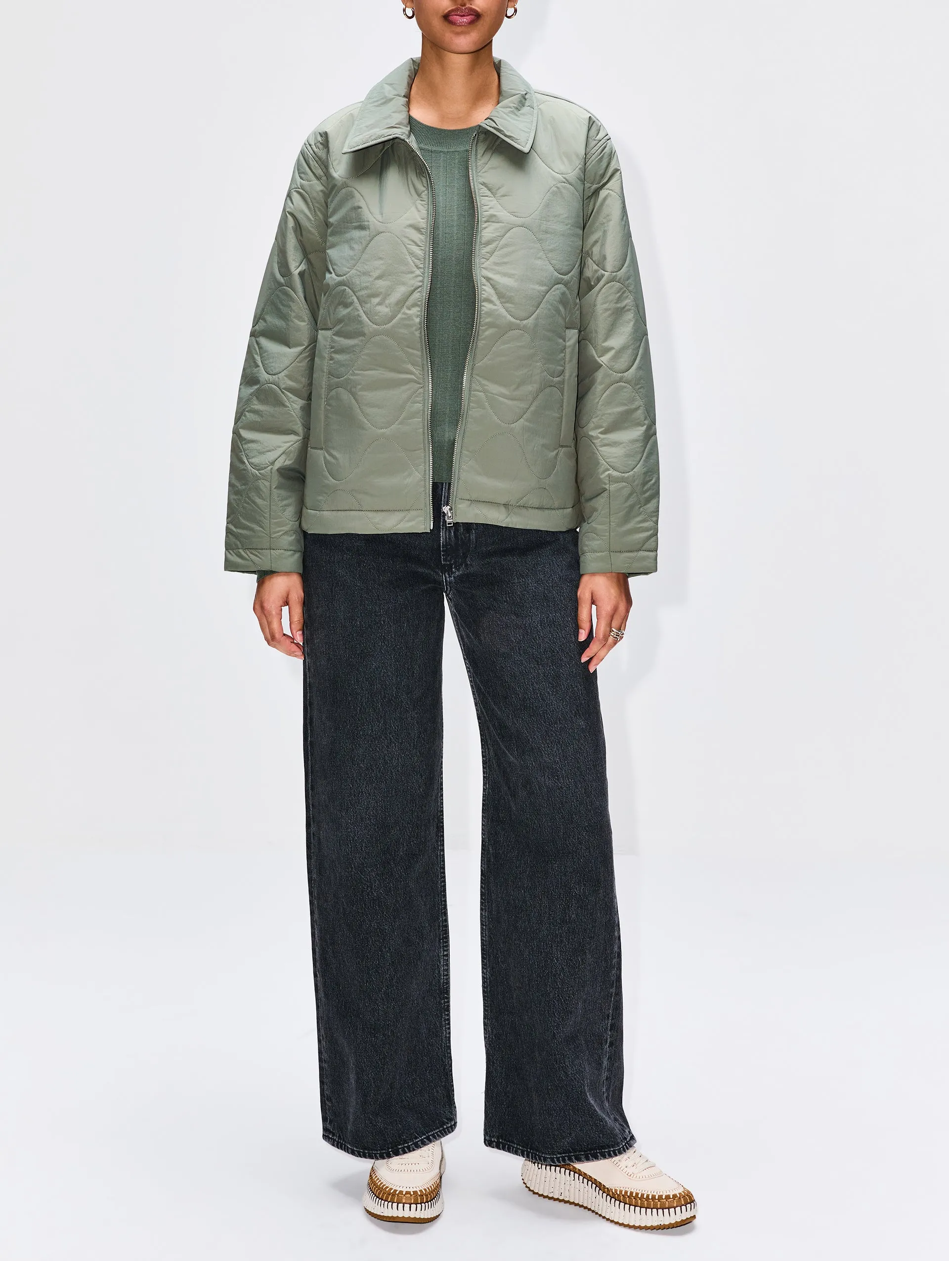 Short Quilted Blouson Jacket