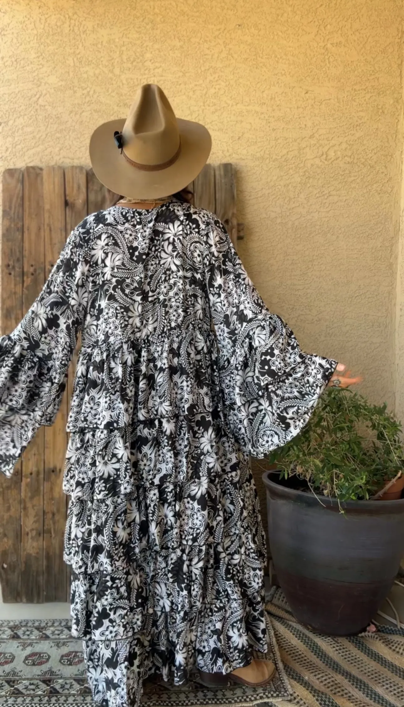 Silk Long Ruffle Kimono - 011