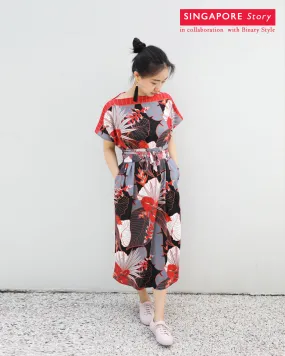 [SINGAPORE STORY] Tropical Garden Kimono Dress