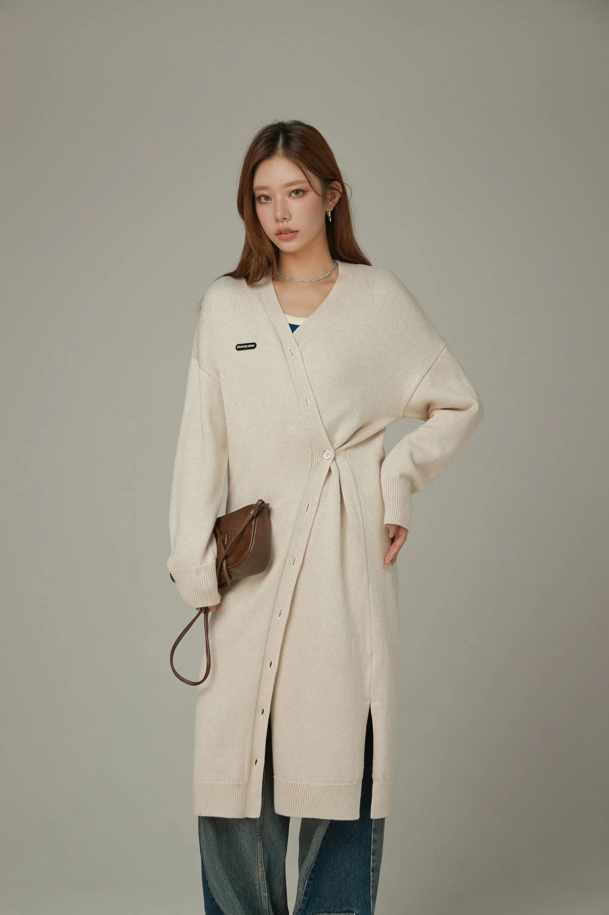Slit Wrap Knit Dress