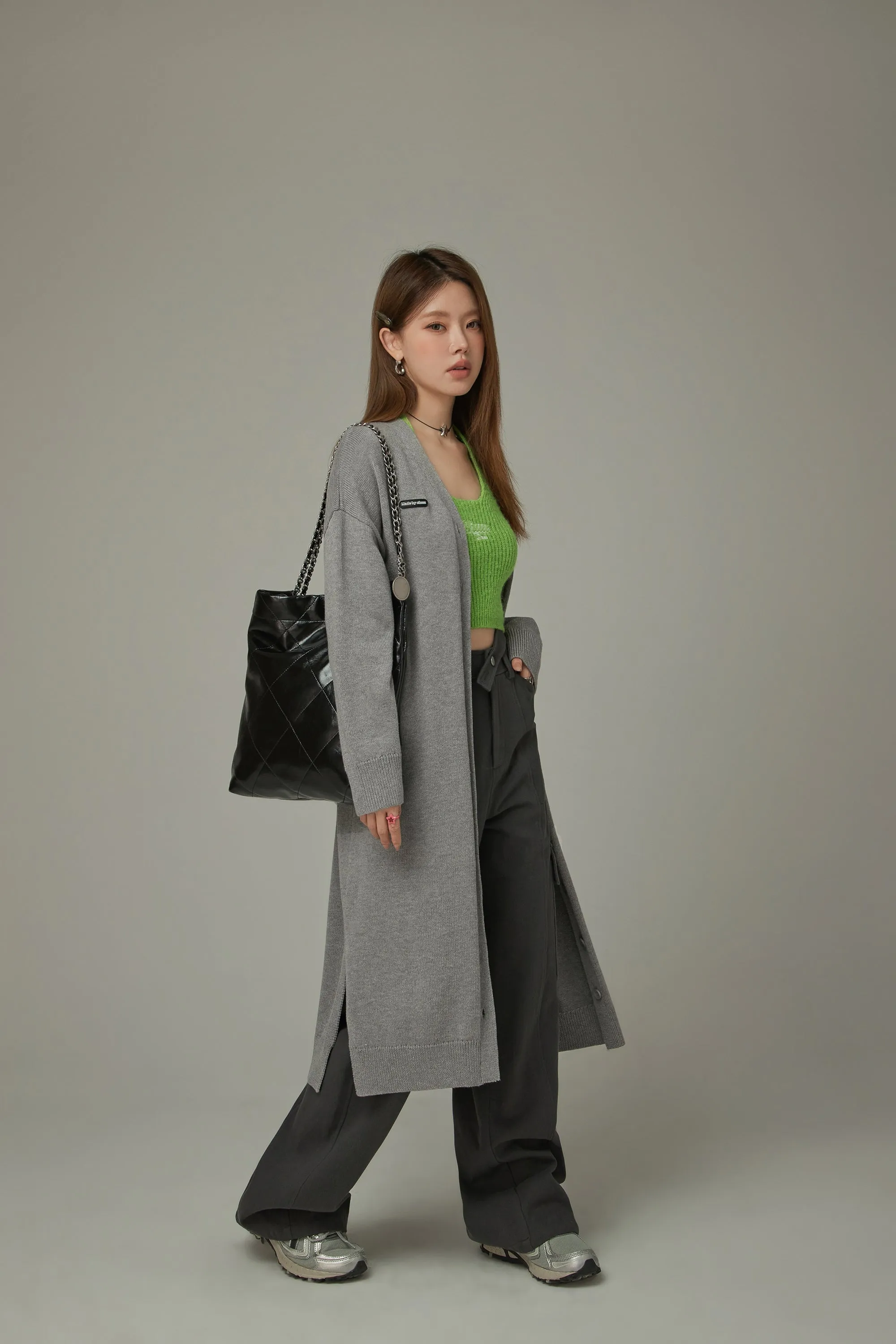 Slit Wrap Knit Dress