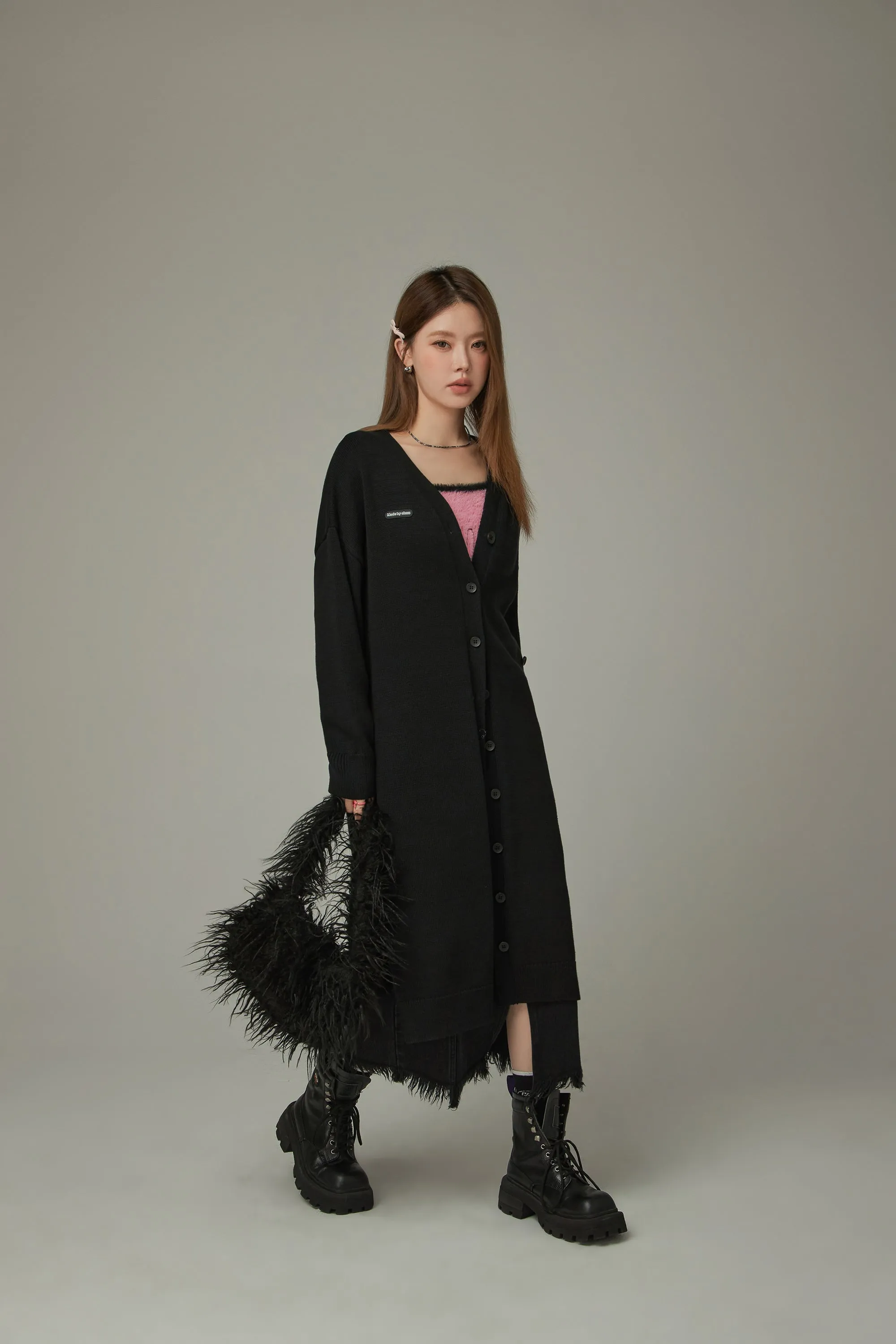 Slit Wrap Knit Dress