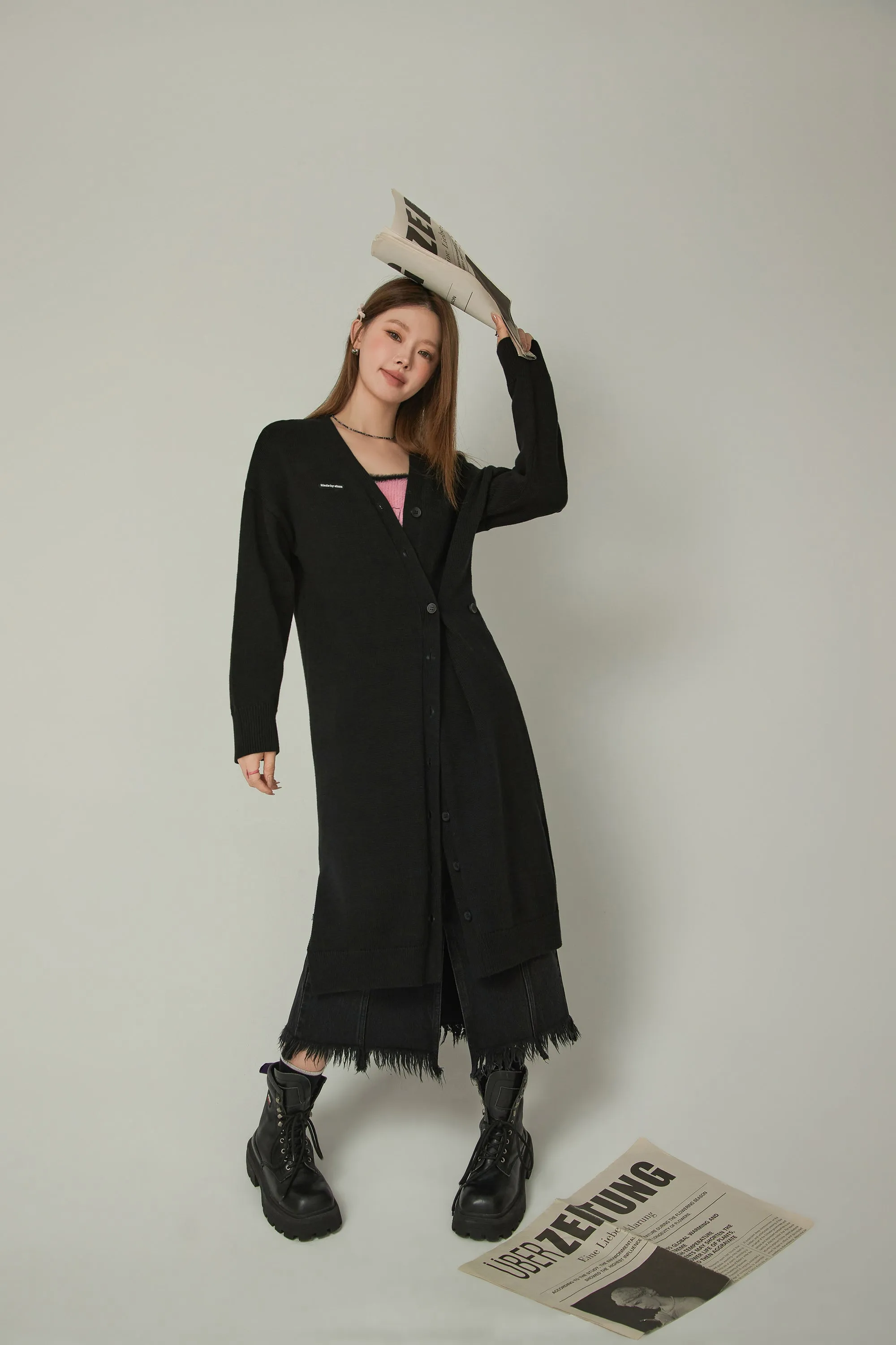 Slit Wrap Knit Dress
