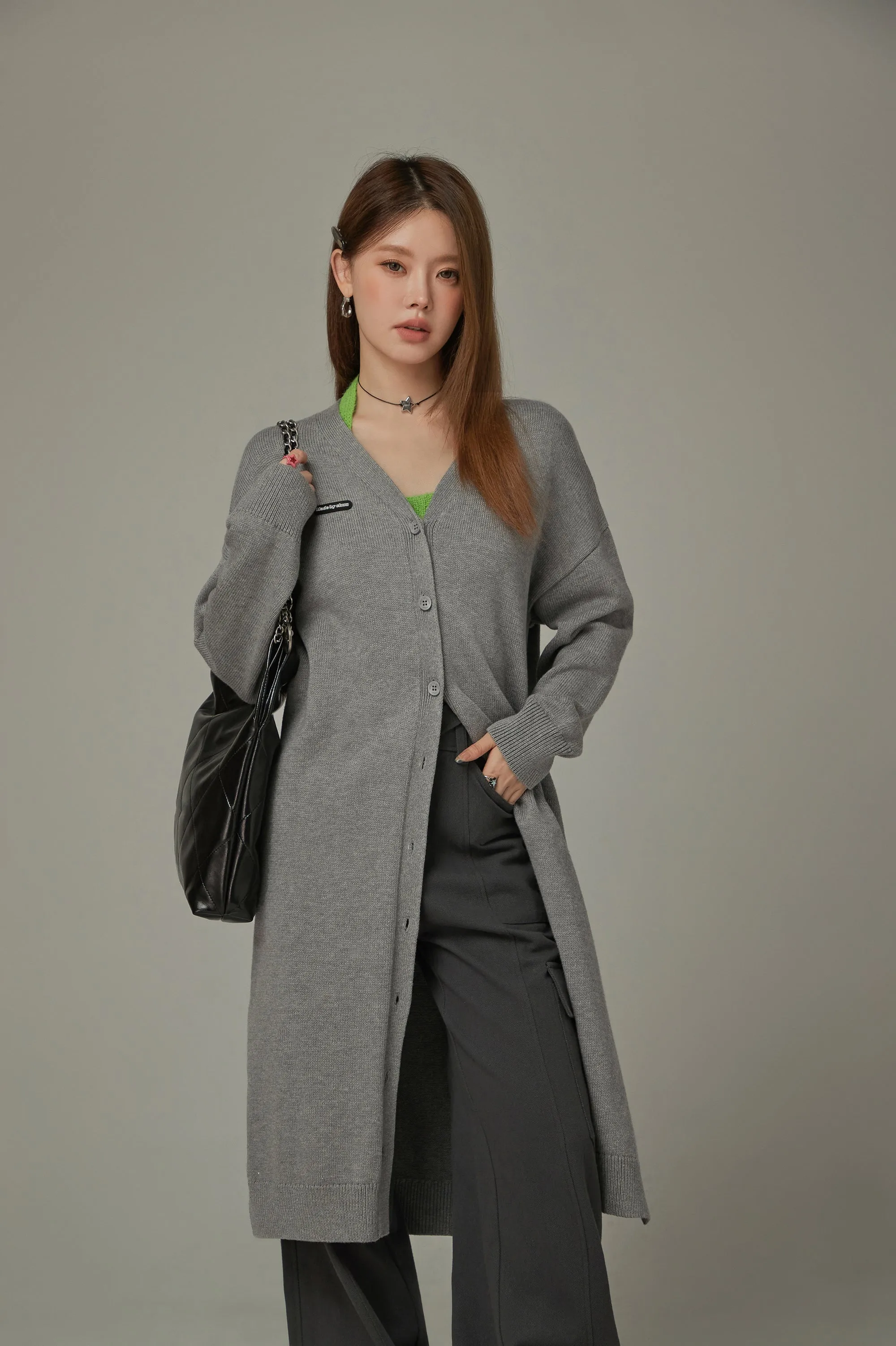 Slit Wrap Knit Dress