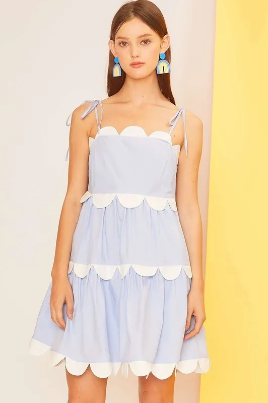 Southern Scallops Tiered Dress