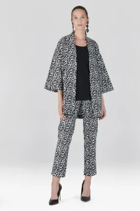 Stencil Vine Jacquard Kimono Topper