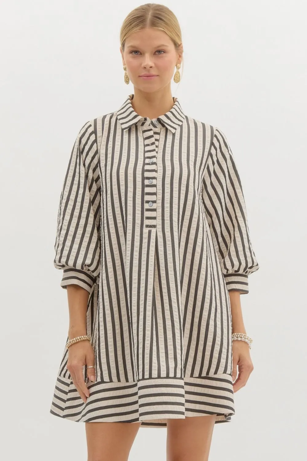 Striped Pullover Mini Dress