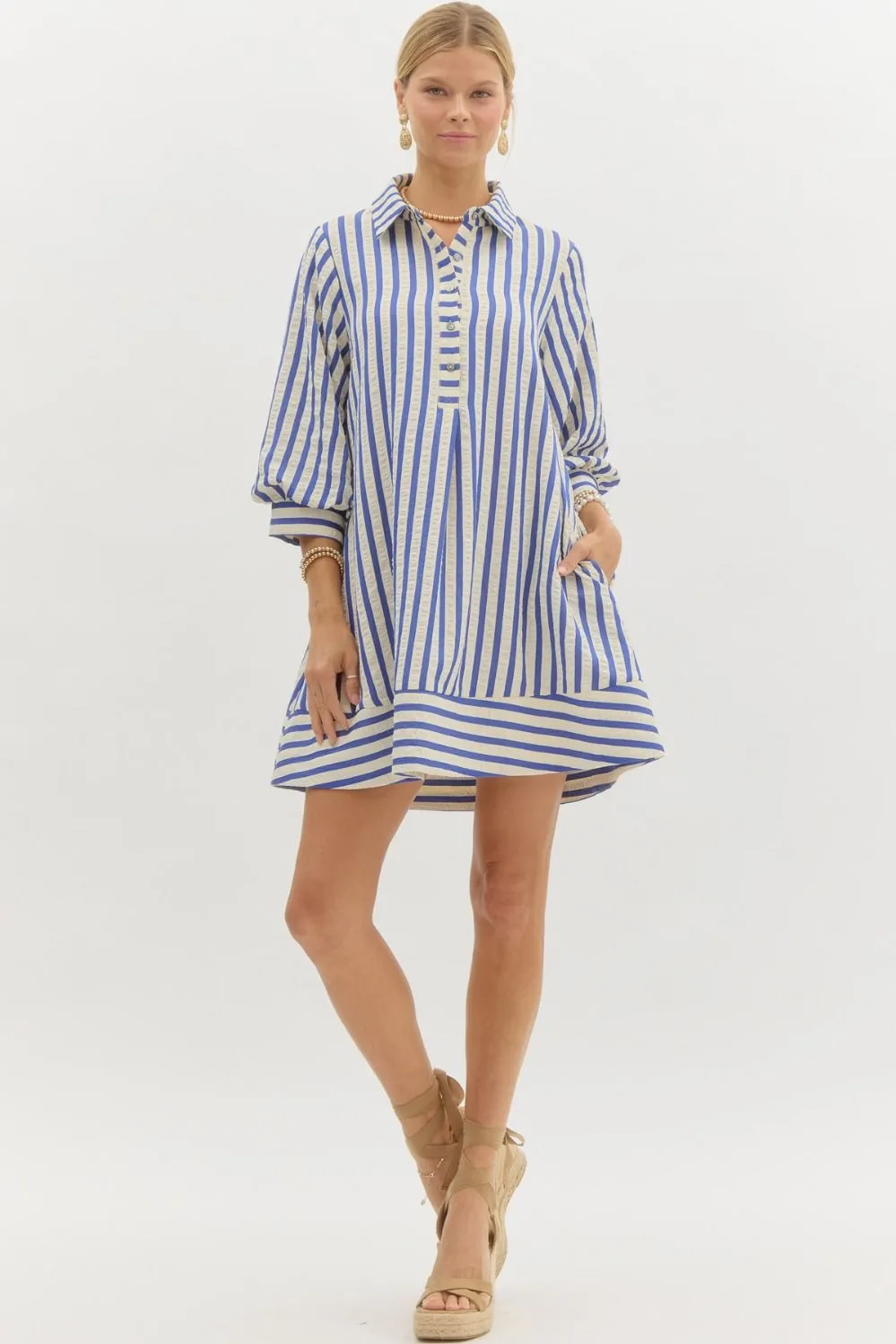 Striped Pullover Mini Dress