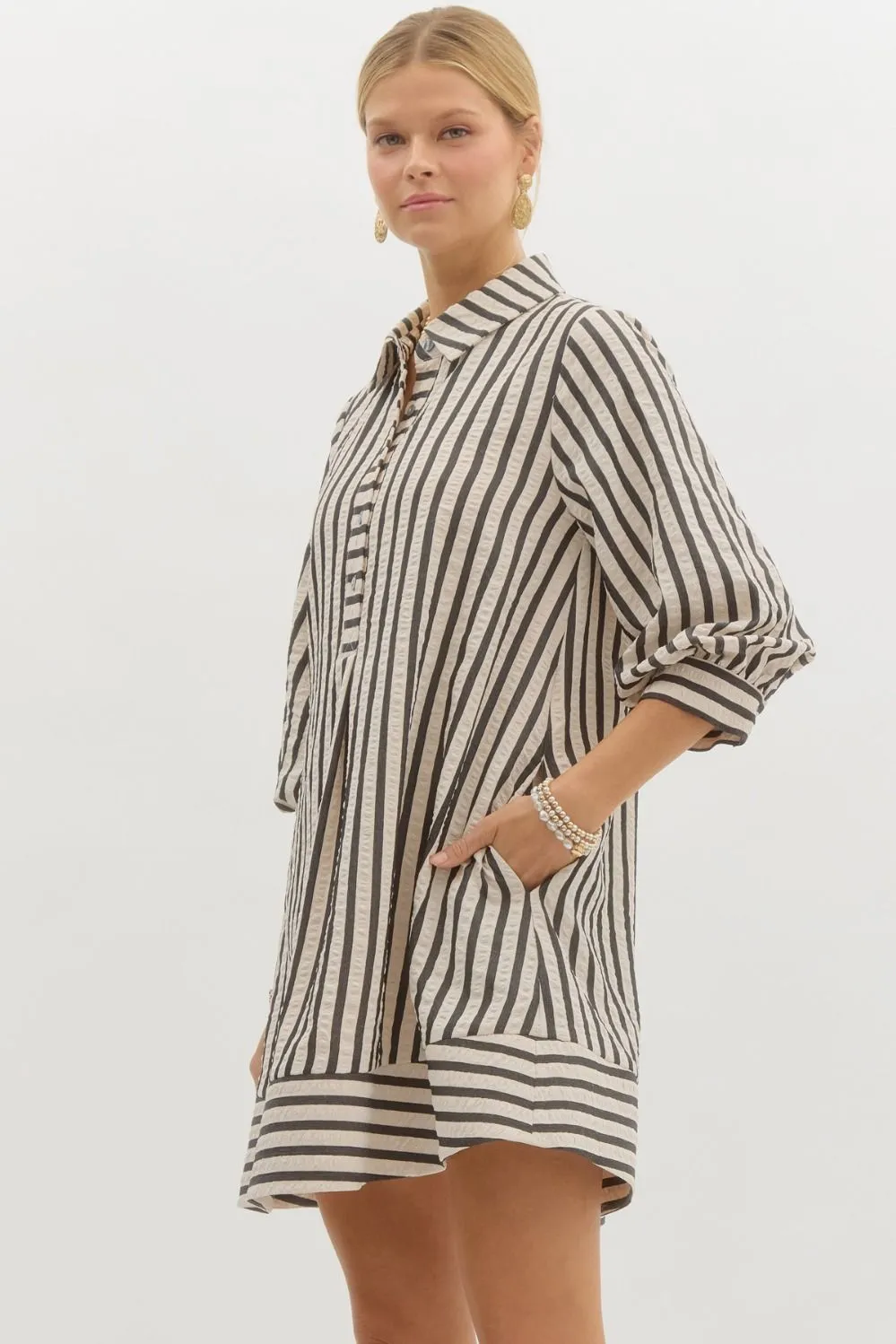 Striped Pullover Mini Dress