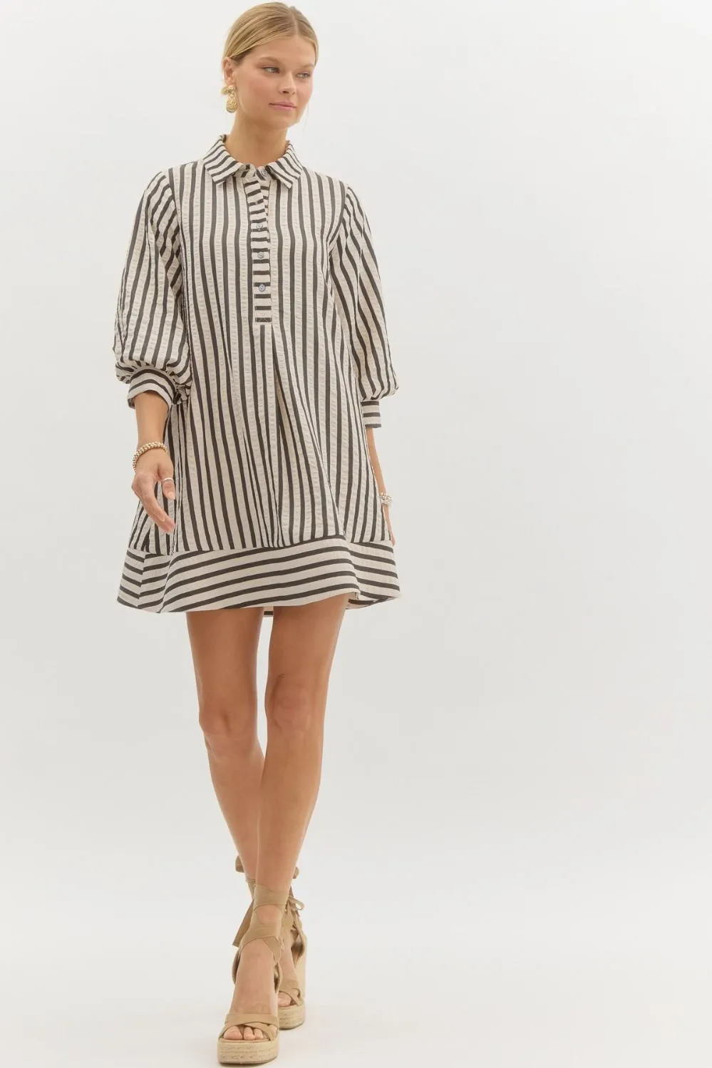 Striped Pullover Mini Dress