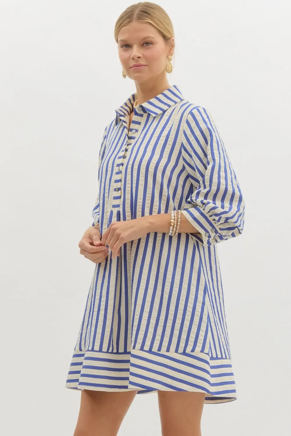 Striped Pullover Mini Dress