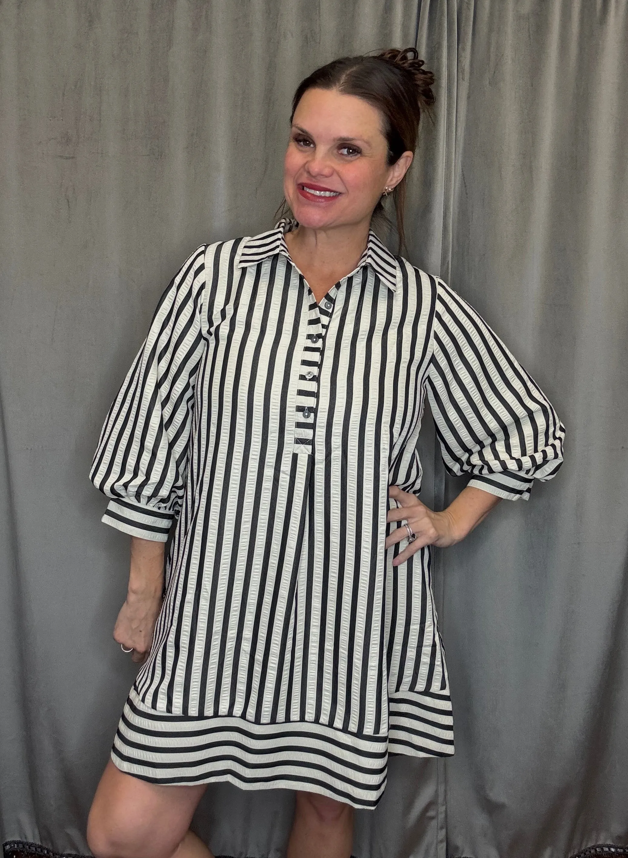 Striped Pullover Mini Dress
