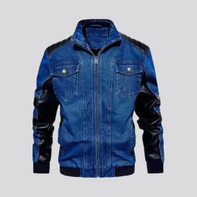 Stylish biker riding denim jacket for men