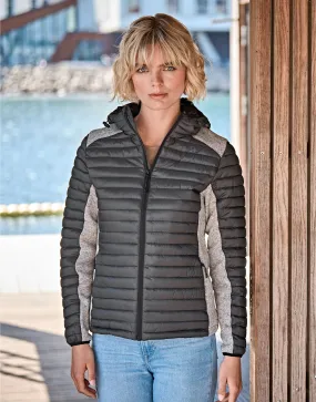 Tee Jays Ladies Hooded Outdoor Crossover Jacket | Showerproof Hooded Puffer | 3 Colours | S-3XL