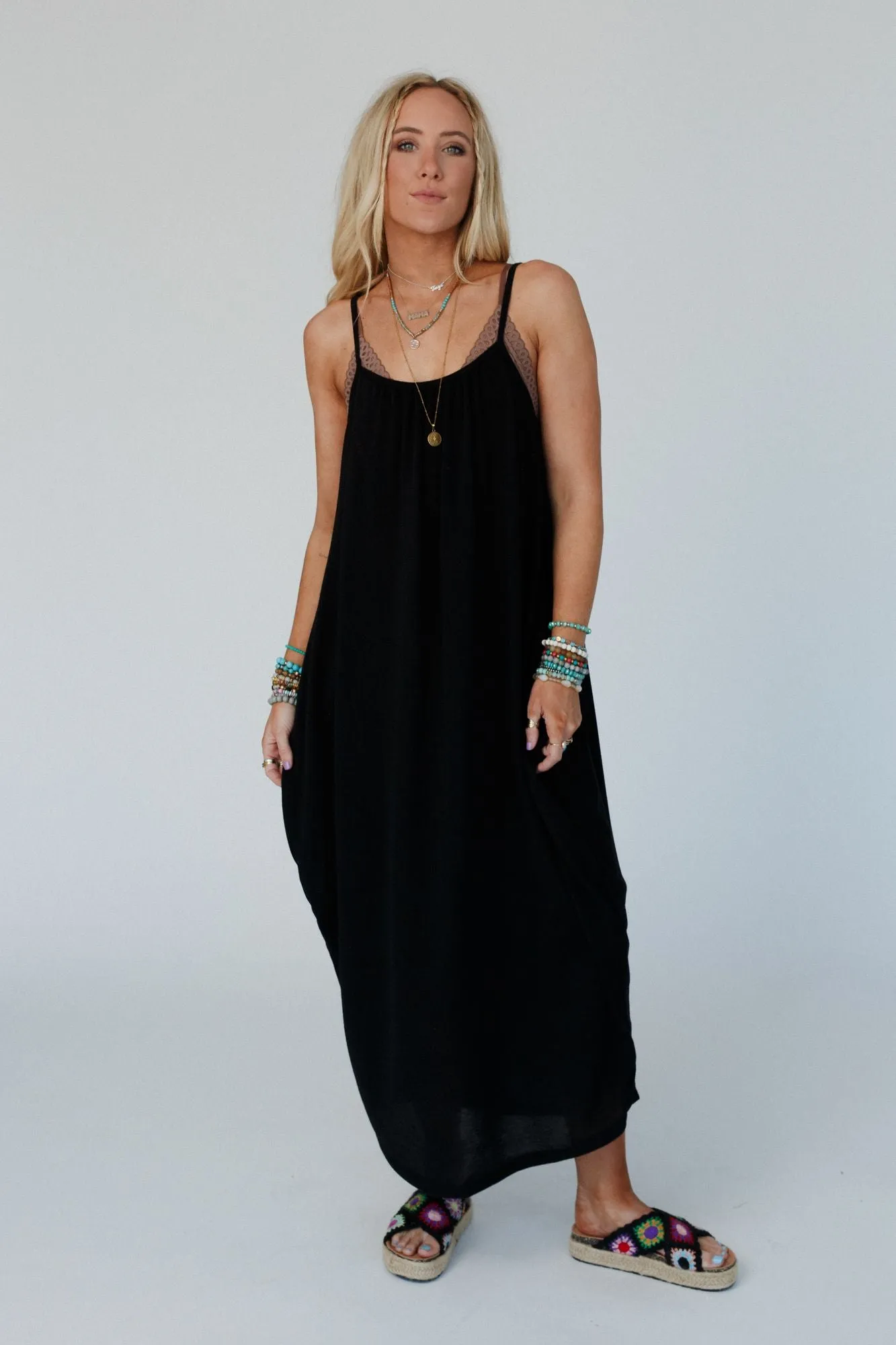 The Nest Simple Serene Maxi Dress - Black