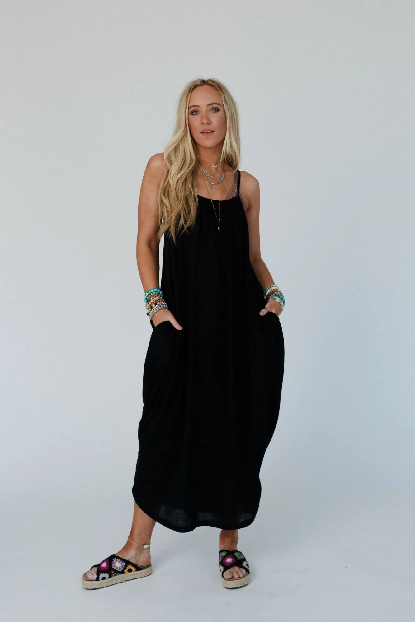 The Nest Simple Serene Maxi Dress - Black