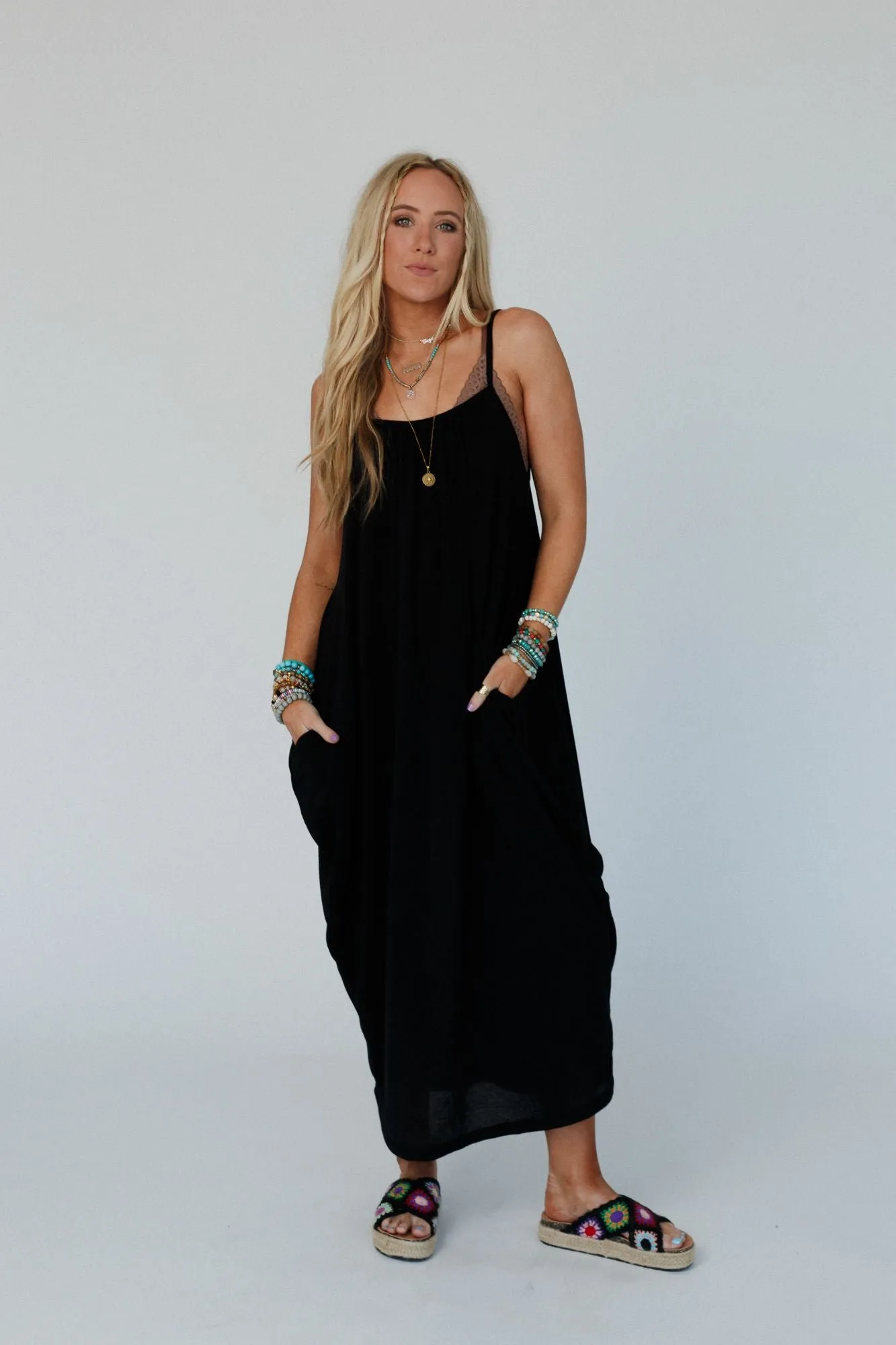 The Nest Simple Serene Maxi Dress - Black