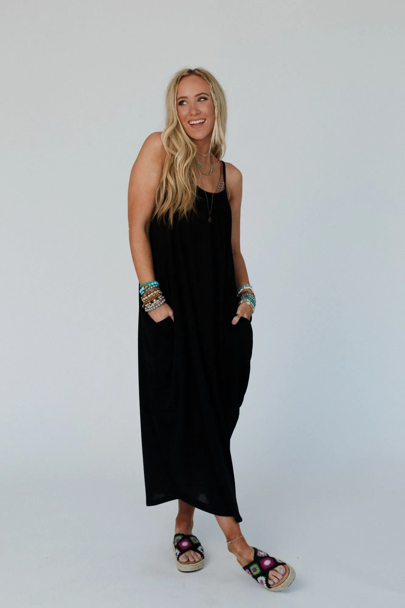 The Nest Simple Serene Maxi Dress - Black