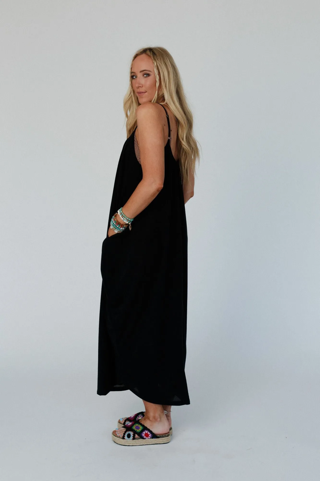 The Nest Simple Serene Maxi Dress - Black