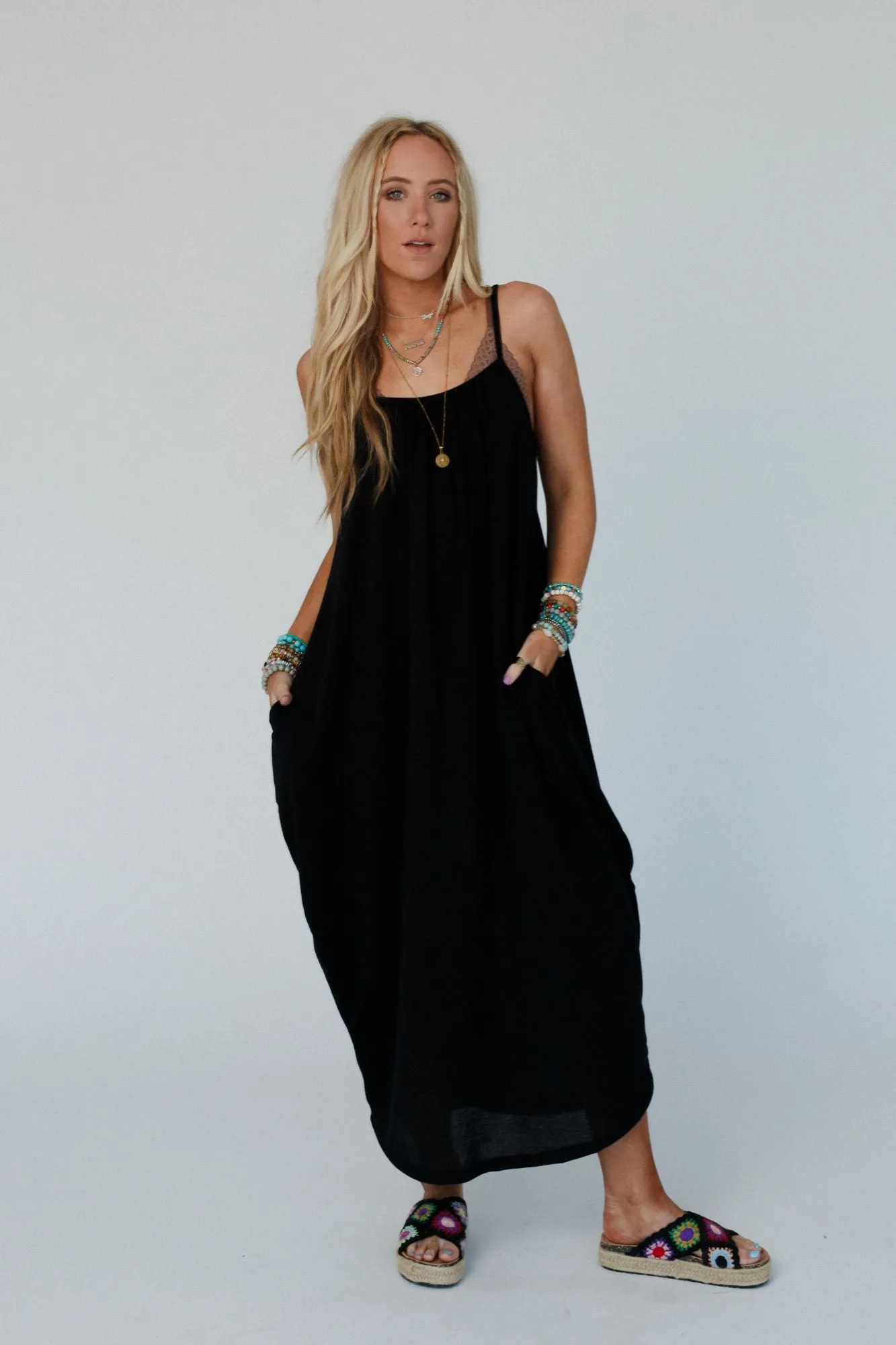 The Nest Simple Serene Maxi Dress - Black