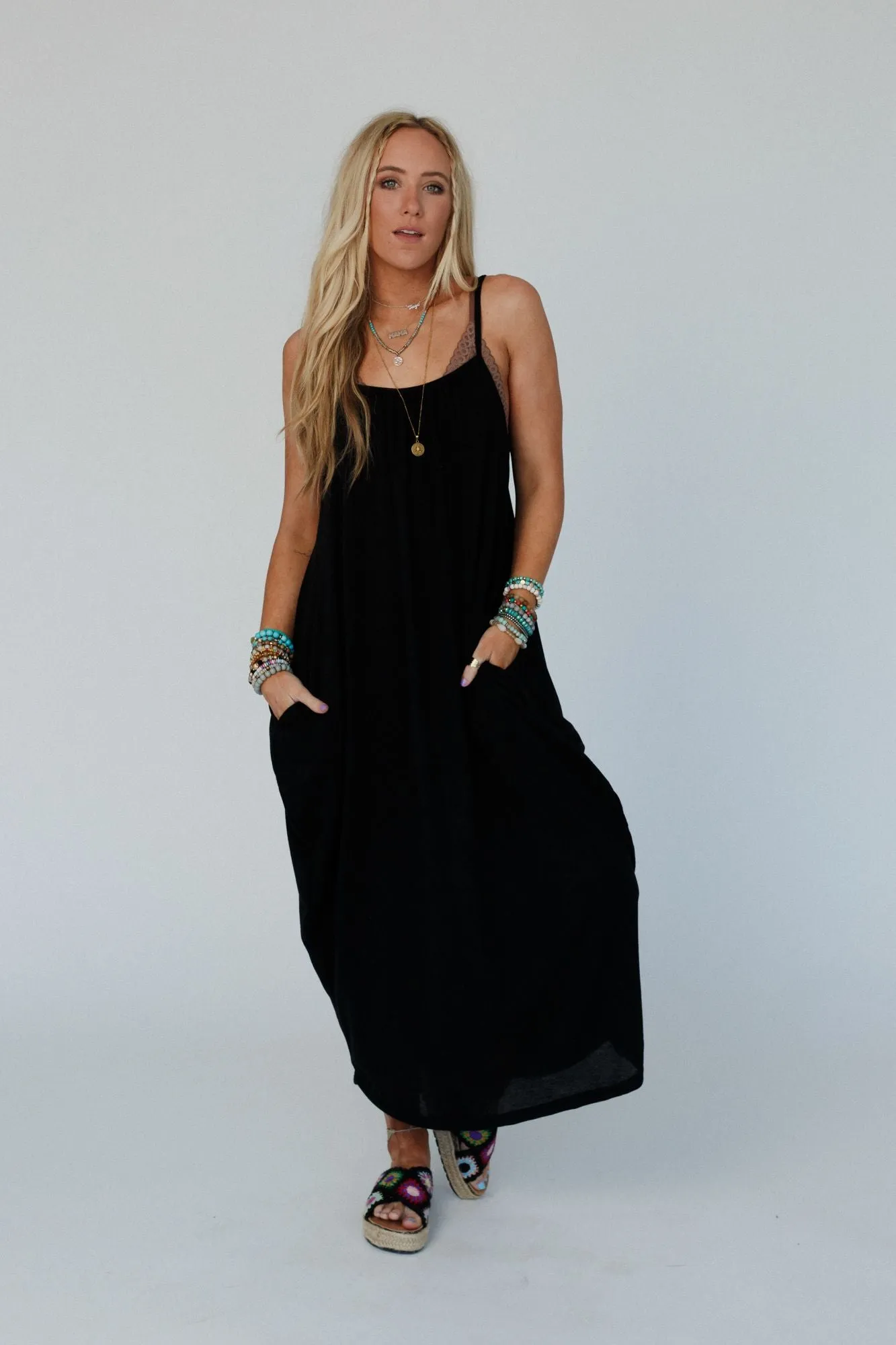 The Nest Simple Serene Maxi Dress - Black