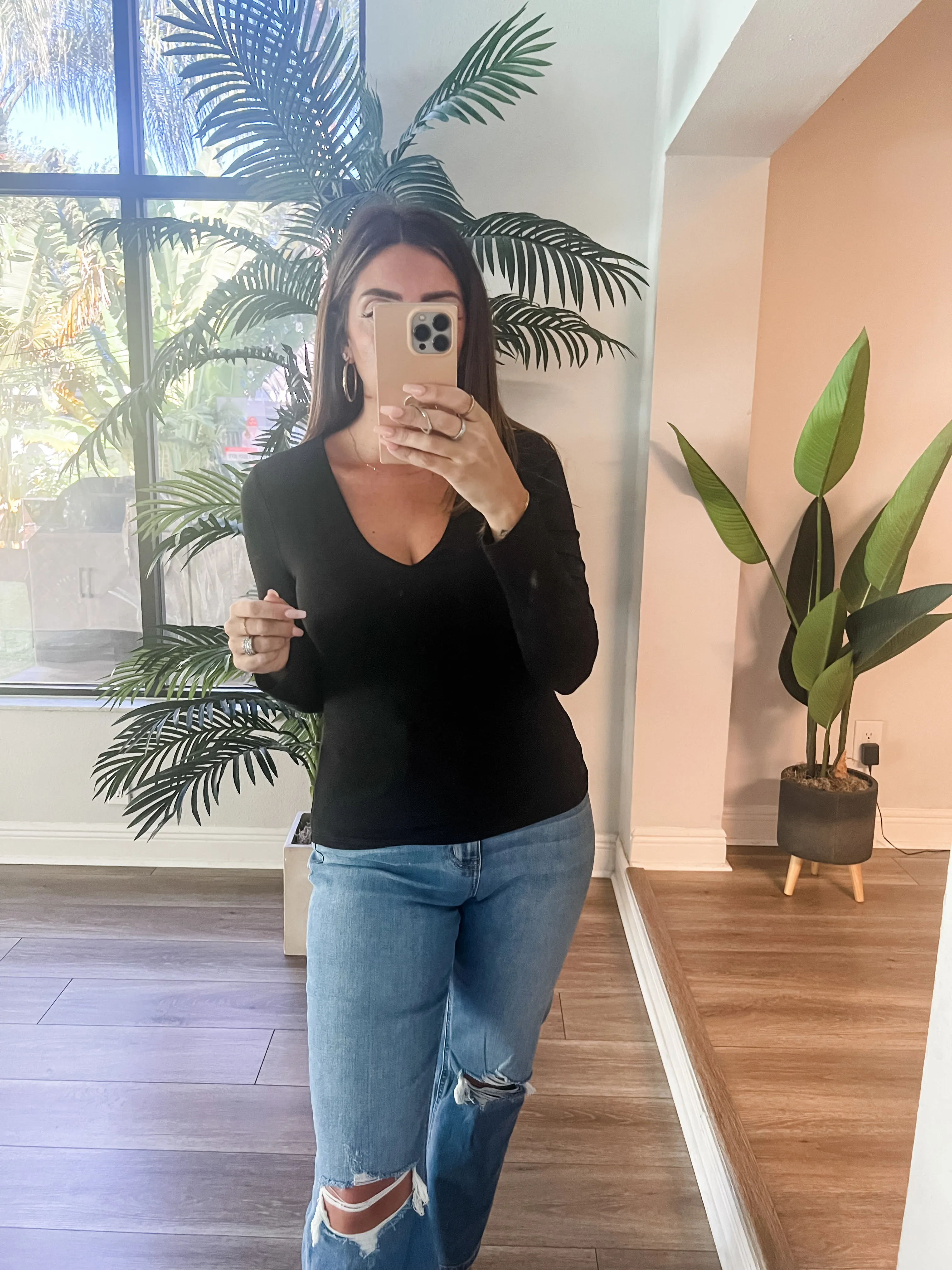 The V Neck Double Layer Top