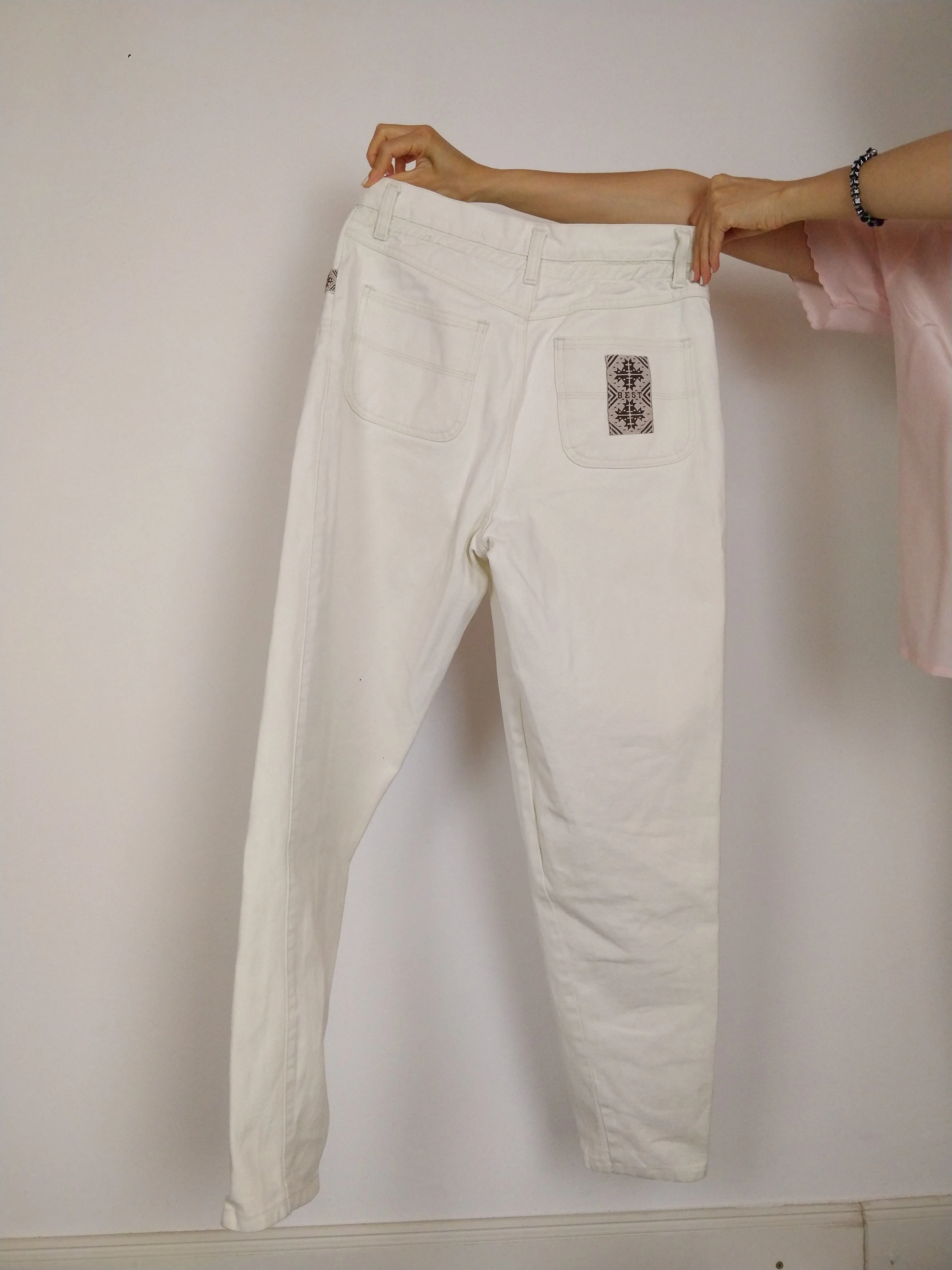 The White Jeans | Vintage white high waist denim mom jeans pants M