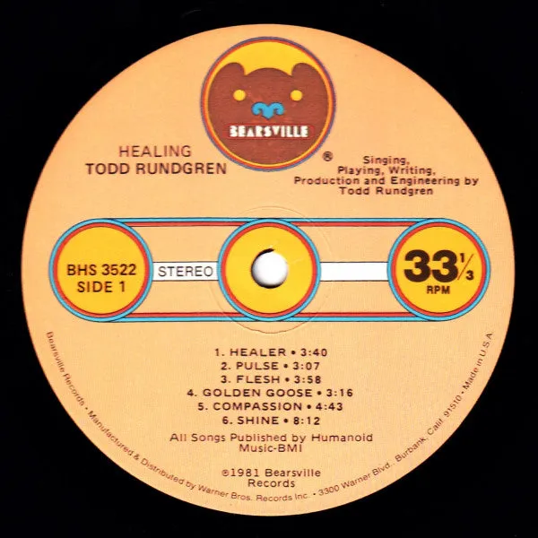 Todd Rundgren - Healing (LP, Album   7", EP, S/Edition) (NM or M-)