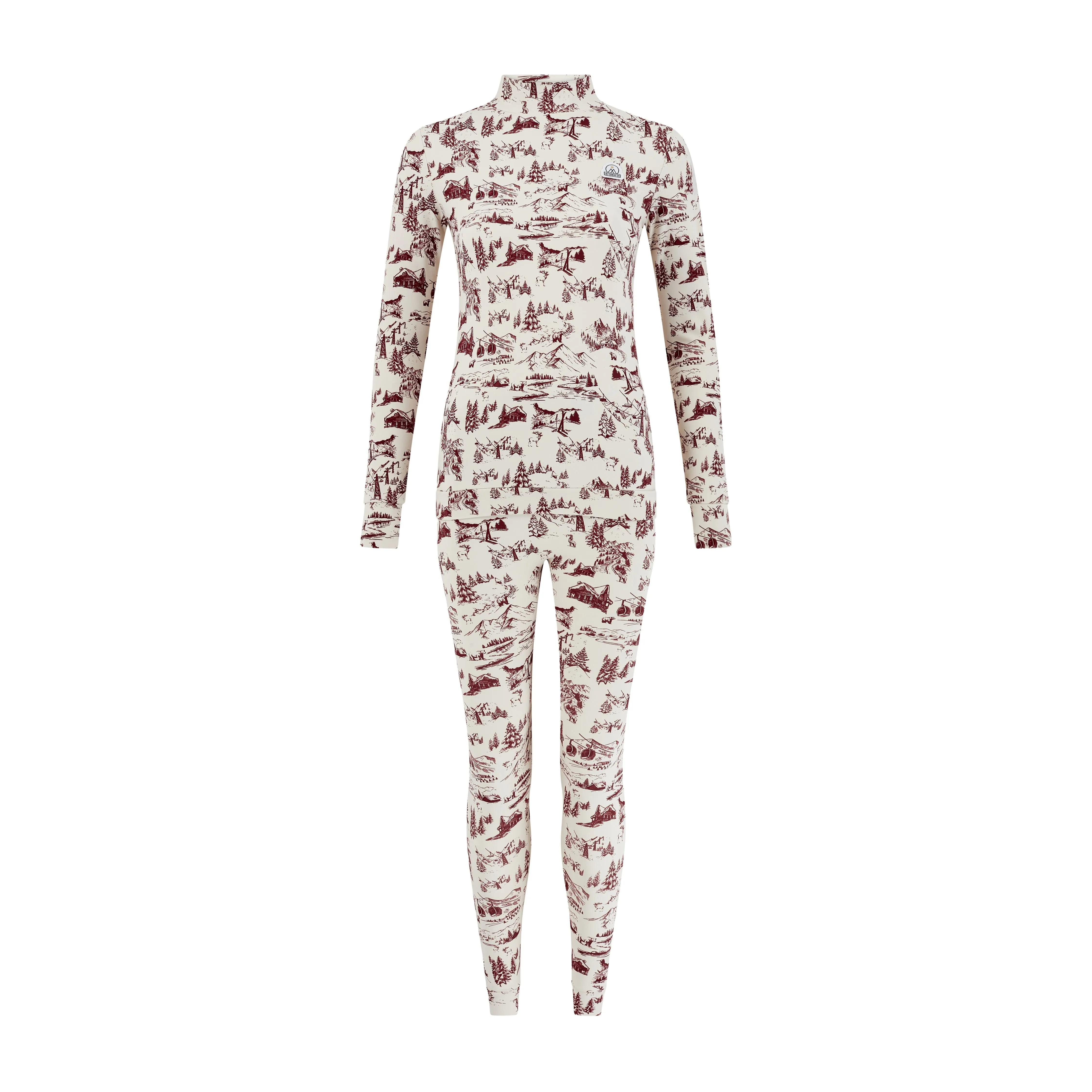 Toile de Jouy Base Layer Set - Cabernet