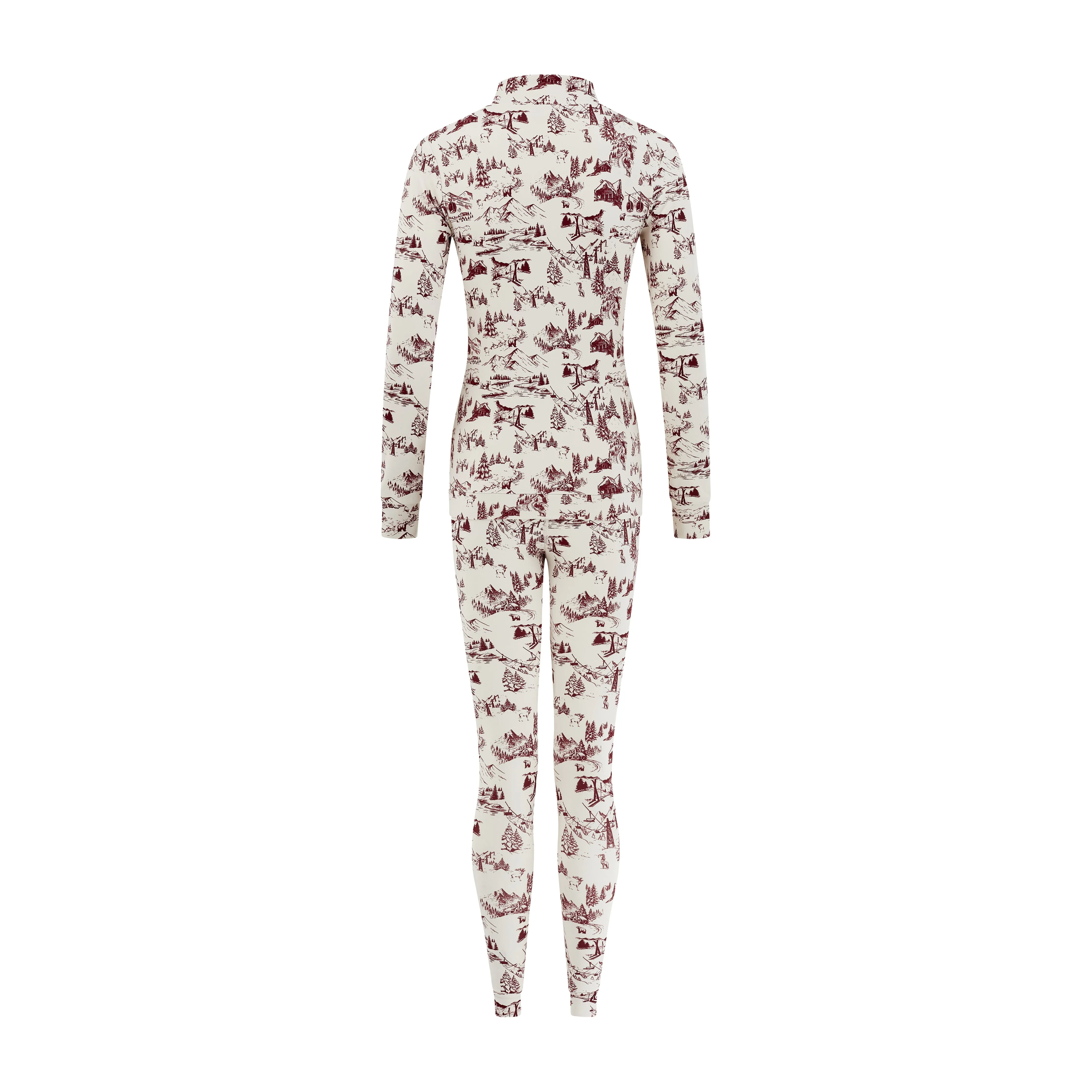 Toile de Jouy Base Layer Set - Cabernet