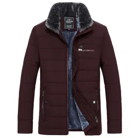 Tommy™ dikke katoenen fluwelen kraag zwart met rits parka winterjas