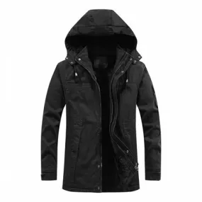 Tommy™ dikke parka winterjas in militaire stijl groen met capuchon en revers
