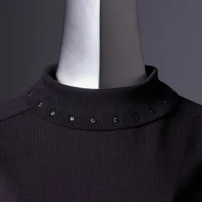 TYPE-1 Knit Organic Cotton High Neck Collar Part (Black)