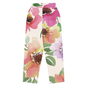 Valentines Day Wide Leg Joggers - Flower (Glamourange Valentine Day Gifts Wide Leg Joggers - Design 008)