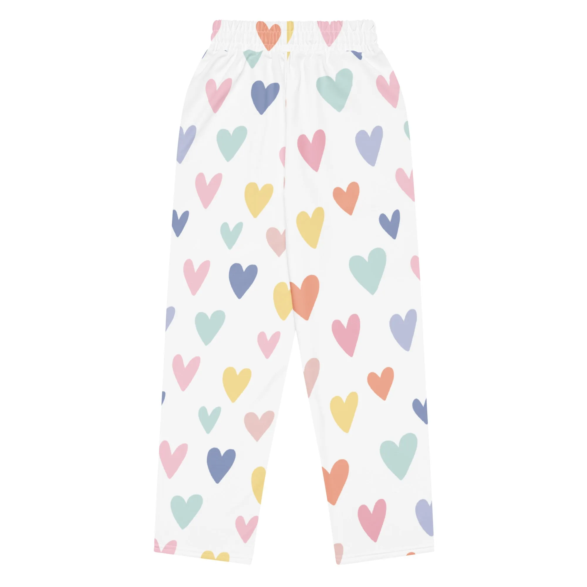 Valentines Day Wide Leg Joggers - Love Hearts (Glamourange Valentine Day Gifts Wide Leg Joggers - Design 0010)