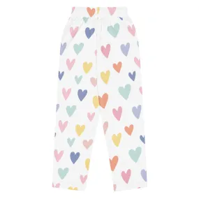 Valentines Day Wide Leg Joggers - Love Hearts (Glamourange Valentine Day Gifts Wide Leg Joggers - Design 0010)