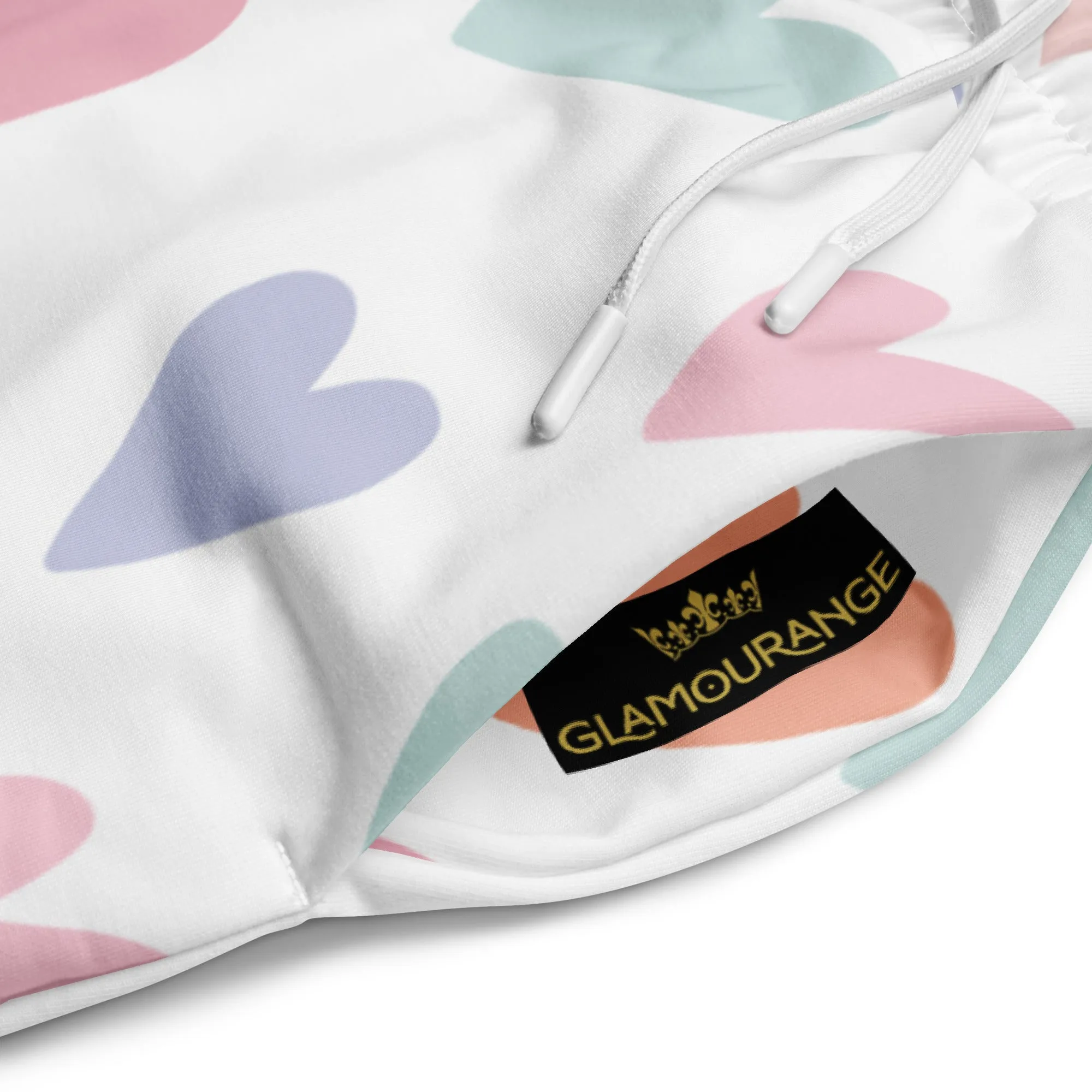 Valentines Day Wide Leg Joggers - Love Hearts (Glamourange Valentine Day Gifts Wide Leg Joggers - Design 0010)