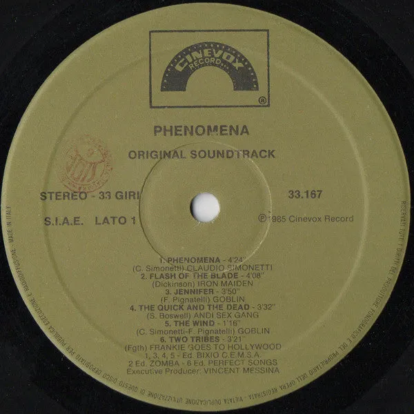Various - Phenomena (Original Soundtrack) (LP, Album, Comp) (VG )