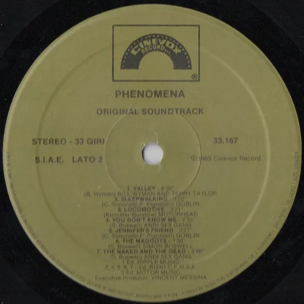 Various - Phenomena (Original Soundtrack) (LP, Album, Comp) (VG )