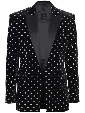 Velvet Polka Dots 6 Button Jacket