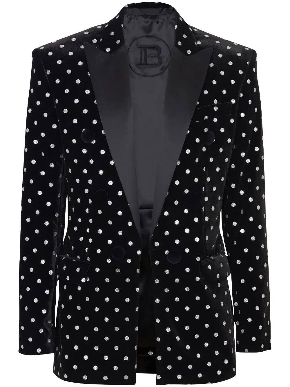Velvet Polka Dots 6 Button Jacket