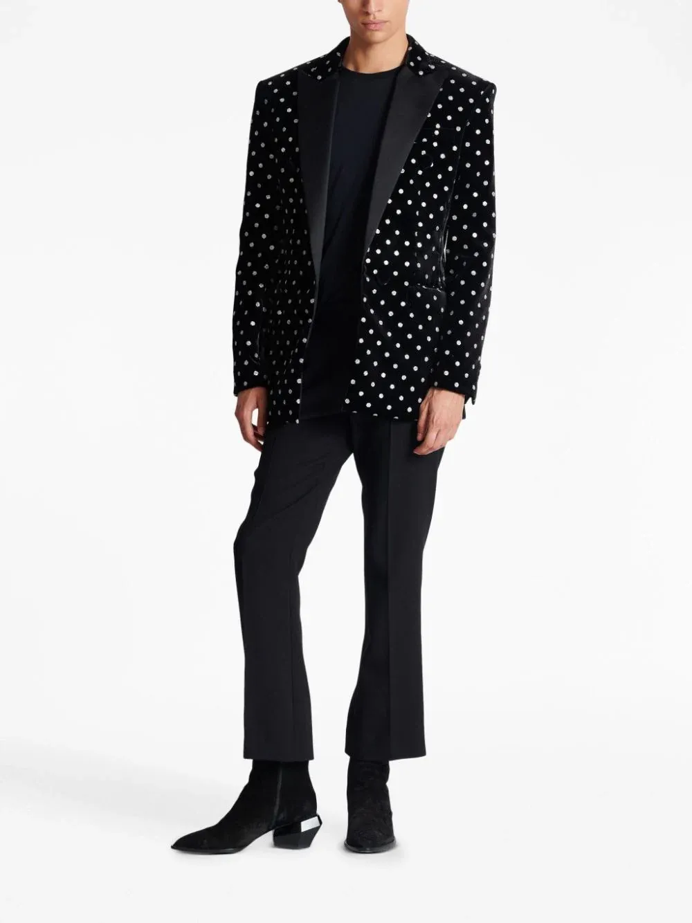 Velvet Polka Dots 6 Button Jacket