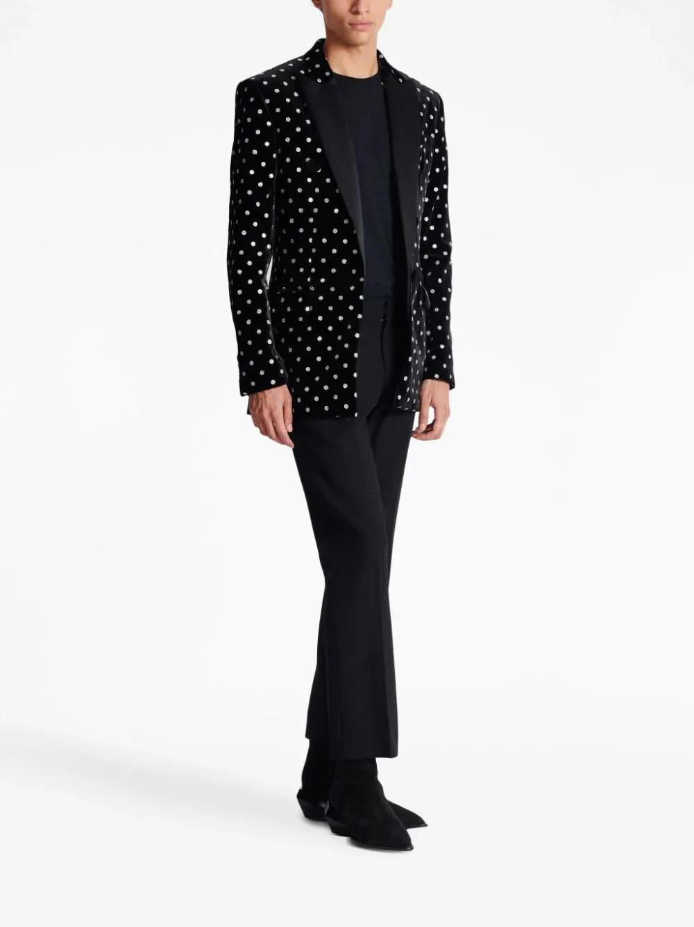 Velvet Polka Dots 6 Button Jacket