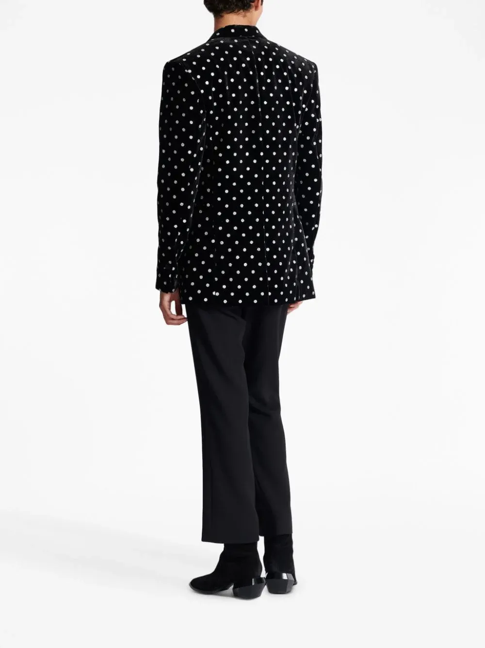 Velvet Polka Dots 6 Button Jacket