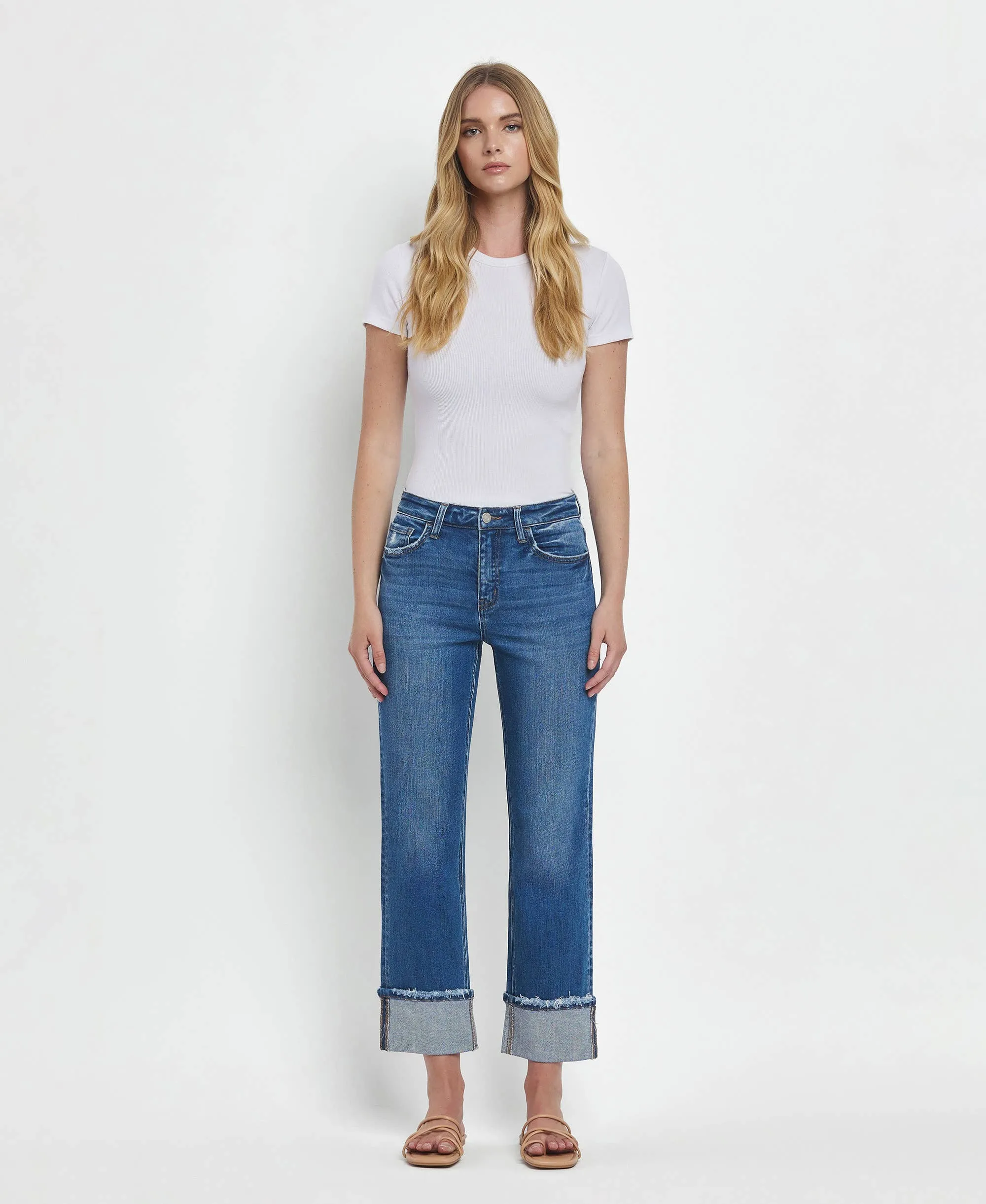 Vervet Daphne High Rise Cuffed Jeans