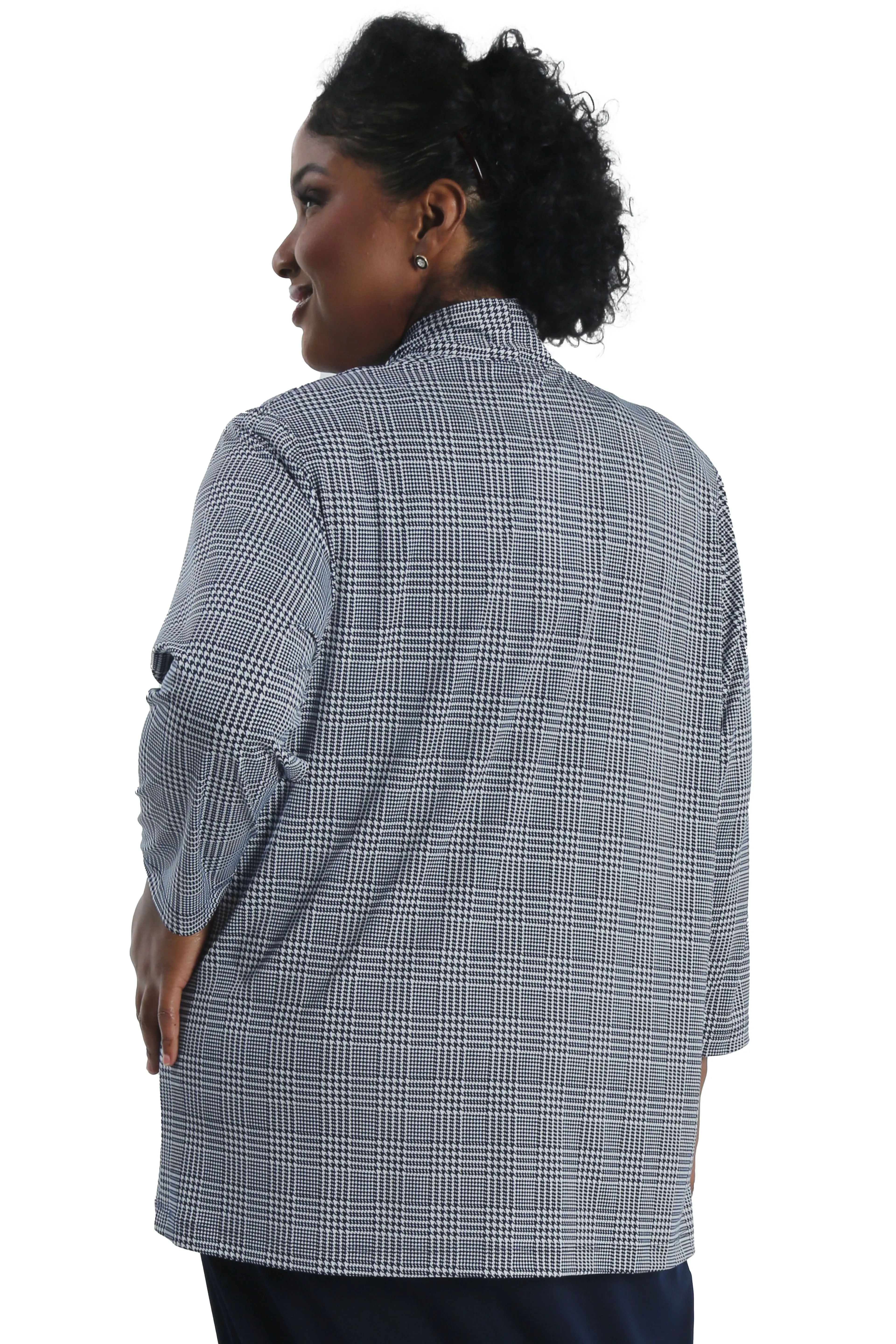 Vikki Vi Navy Plaid Kimono Jacket