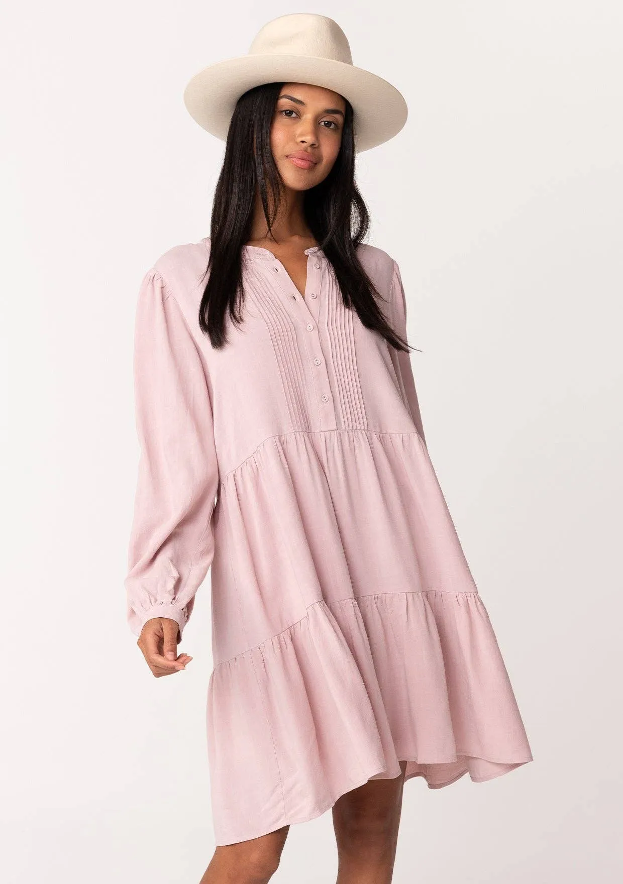 Vintage Babydoll Mini Dress - Rose