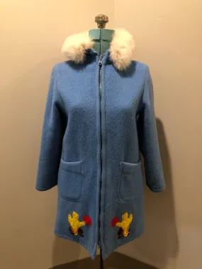 Vintage Hudson's Bay Company Blue Northern Parka with Northern Drum Motif, Made in Canada, Chest 38"