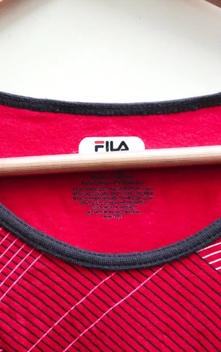 Vintage pink fila medium tank top